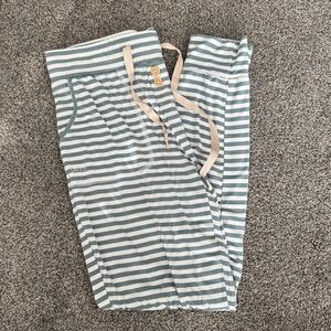 Lates by Kate Women’s S Green And White Stripe Pajama Joggers Lounge Pants